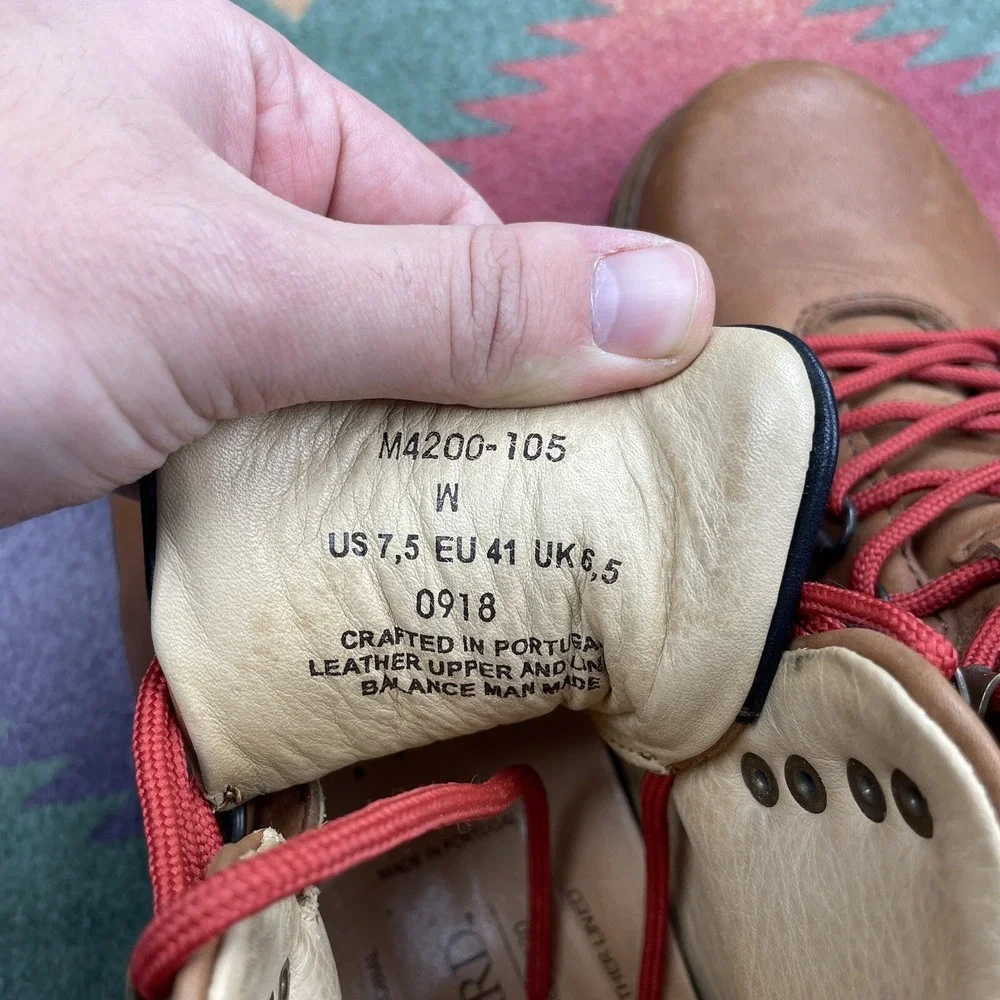 Samuel Hubbard Brown Leather Hiking Boots Mens 7.5 W Vibram Sole Mt. Tam Lace Up